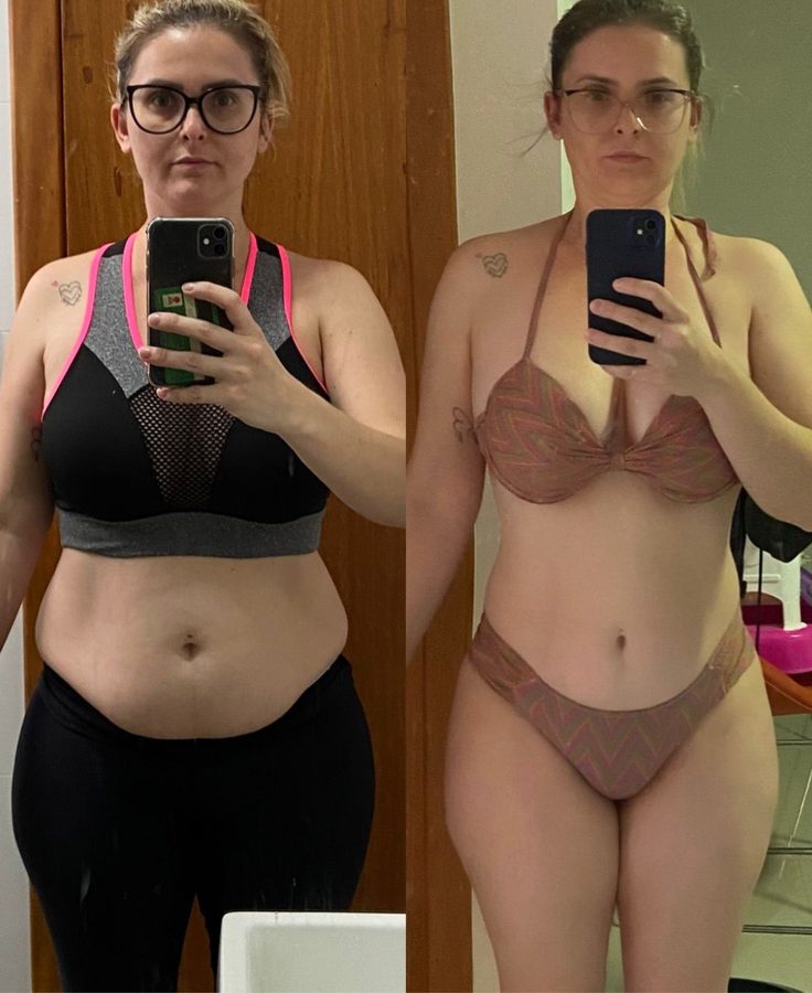 Mônica de frente, antes e depois